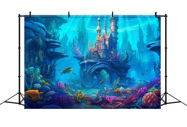 Backdrop Mermaid Theme Majestic Oceanic Palace Backdrop UK BRP12-54