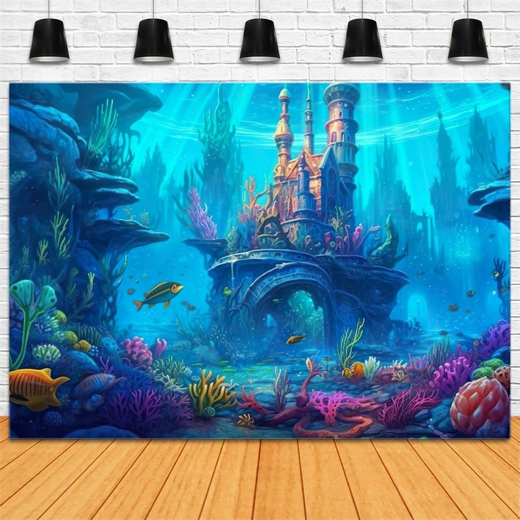 Backdrop Mermaid Theme Majestic Oceanic Palace Backdrop UK BRP12-54