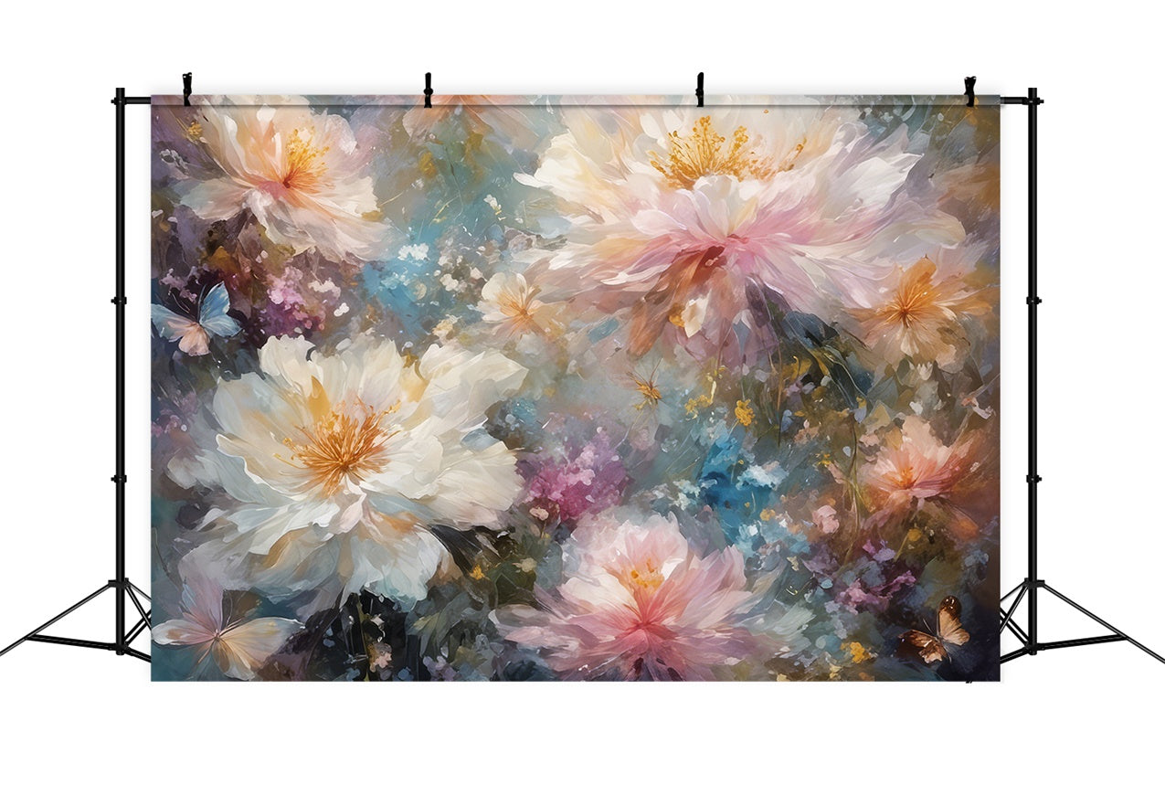 Floral Backdrops For Photography Dreamy Blooms Butterfly Backdrop UK BRP12-542