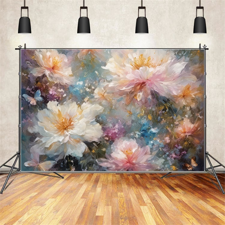 Floral Backdrops For Photography Dreamy Blooms Butterfly Backdrop UK BRP12-542