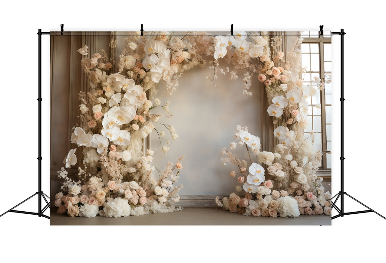 Flower Backdrops Orchid Bloom Romantic Arch Backdrop UK BRP12-552