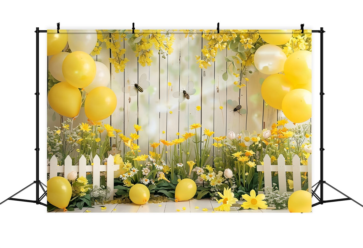 Flower Backdrop Decoration Vibrant Spring Balloons Backdrop UK BRP12-562