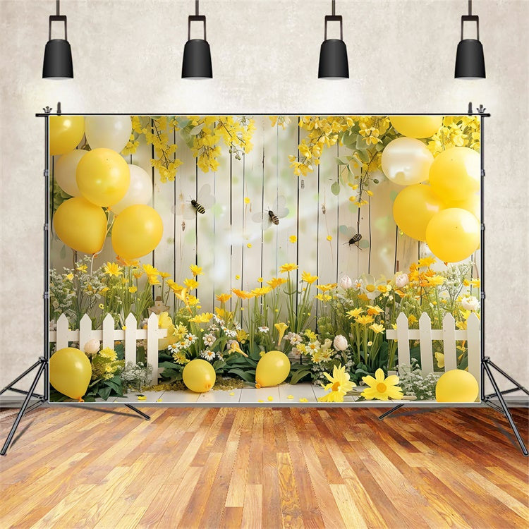 Flower Backdrop Decoration Vibrant Spring Balloons Backdrop UK BRP12-562