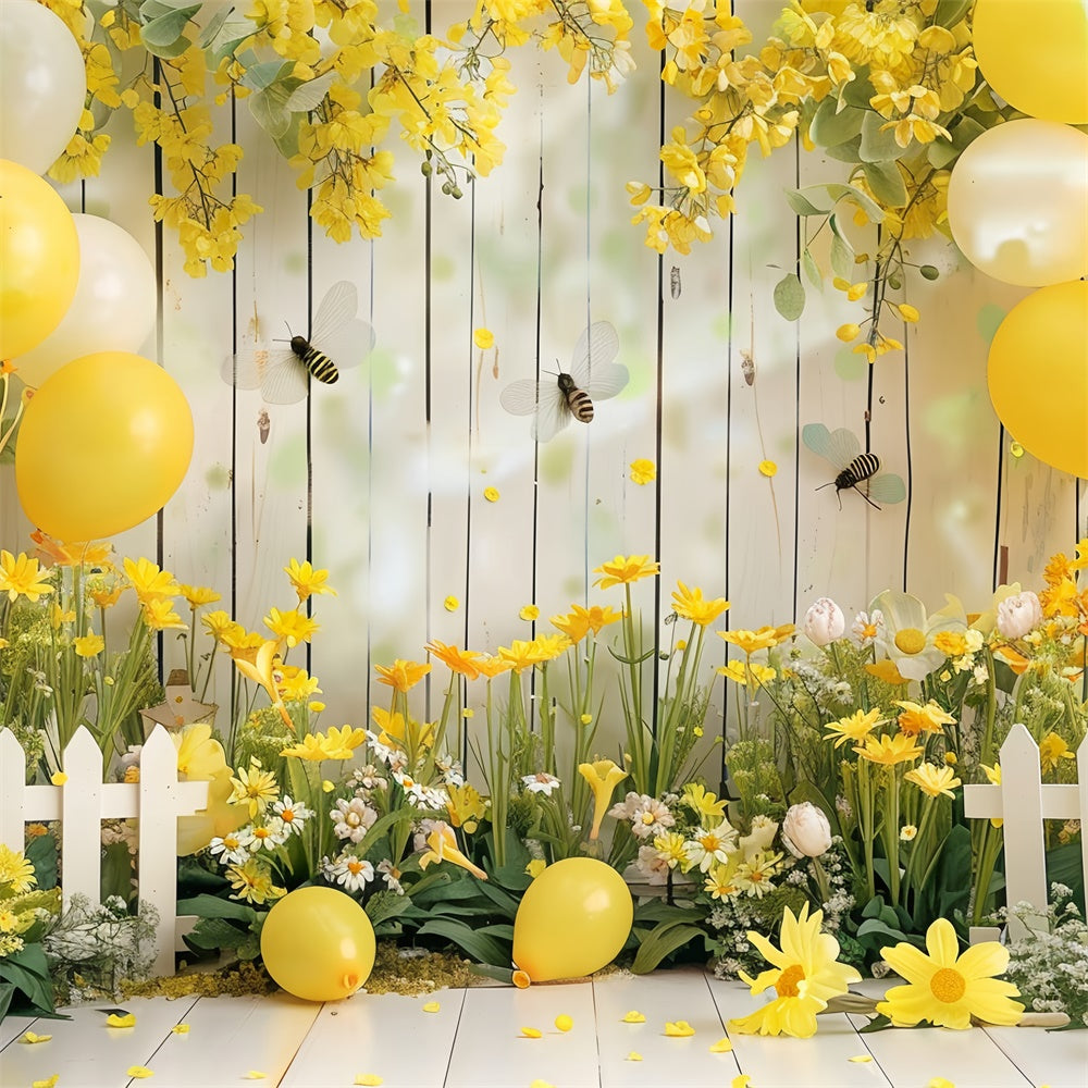 Flower Backdrop Decoration Vibrant Spring Balloons Backdrop UK BRP12-562