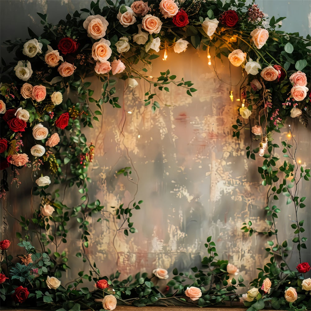 Flower Wall Photo Backdrop Romantic Rose Vine Backdrop UK BRP12-563