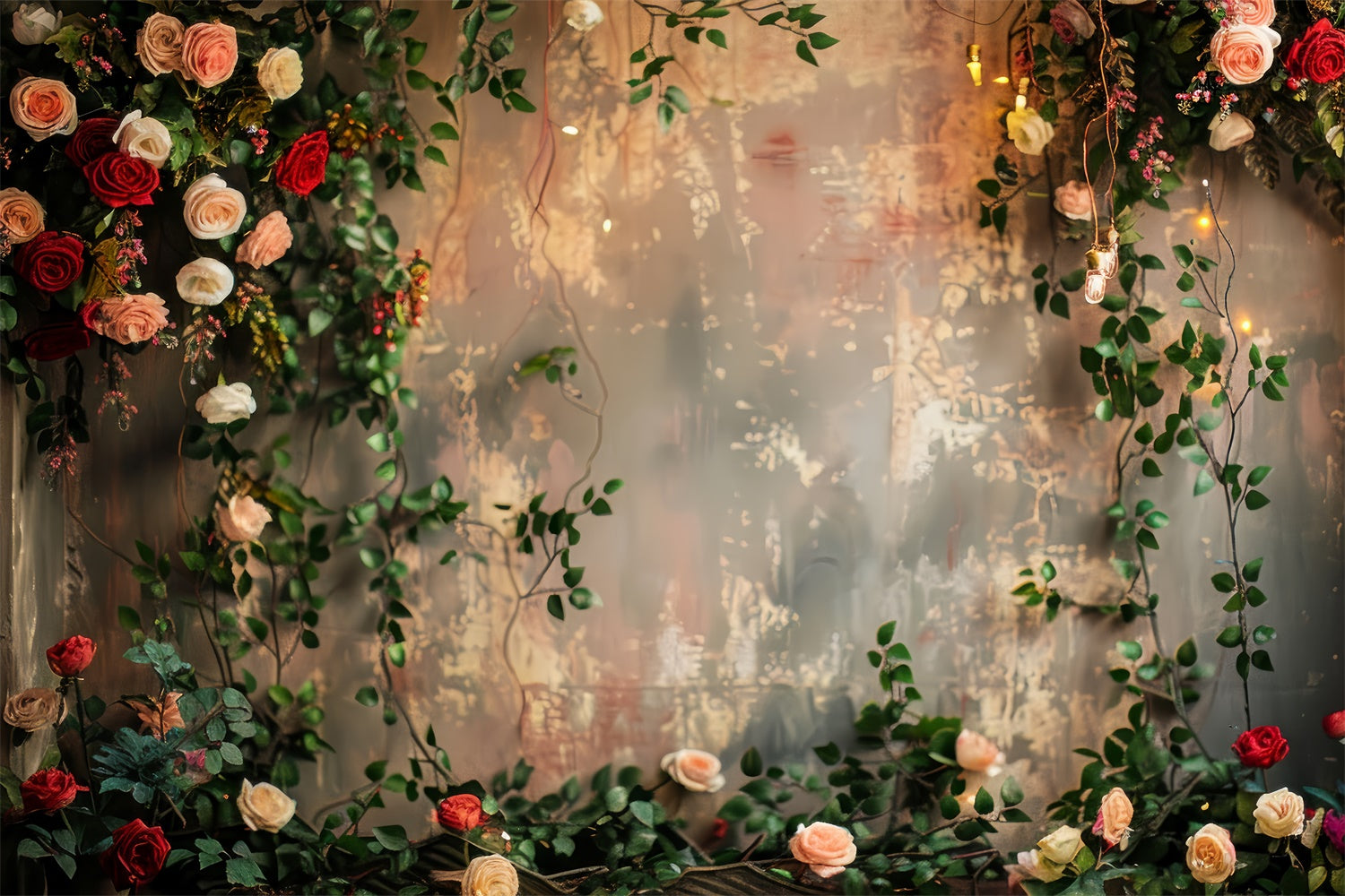 Flower Wall Photo Backdrop Romantic Rose Vine Backdrop UK BRP12-563