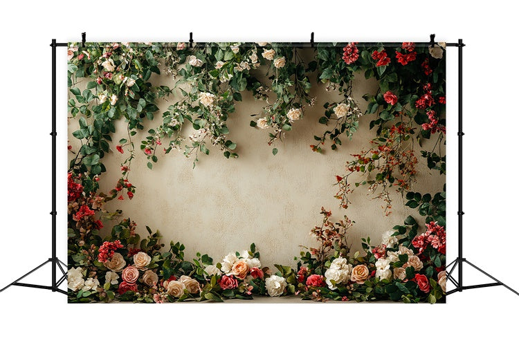 Flower Wall Backdrop Romantic Themes Backdrop UK BRP12-564