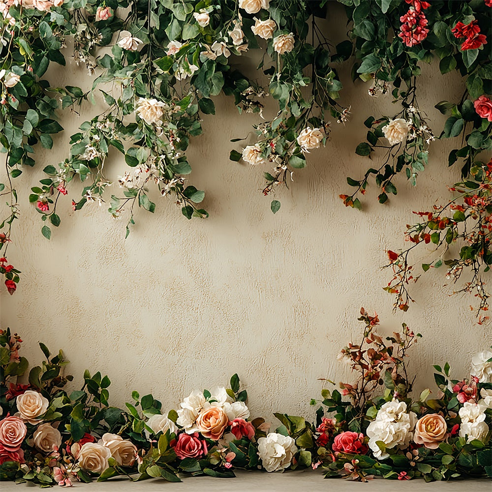 Flower Wall Backdrop Romantic Themes Backdrop UK BRP12-564