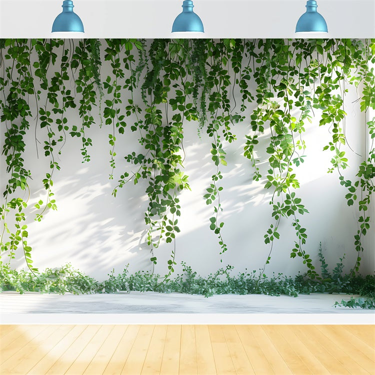 Floral Photo Backdrops Green Hanging Ivy Wall Backdrop UK BRP12-567