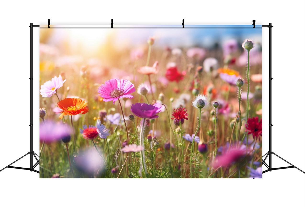 Flowers For Backdrops Enchanted Wildflower Meadow Sunshine Backdrop UK BRP12-570