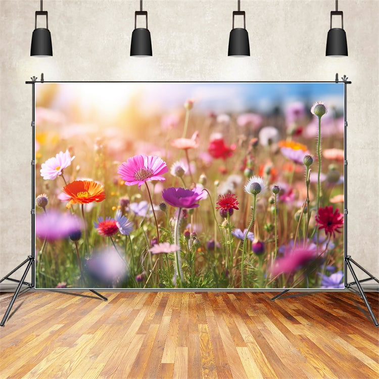 Flowers For Backdrops Enchanted Wildflower Meadow Sunshine Backdrop UK BRP12-570