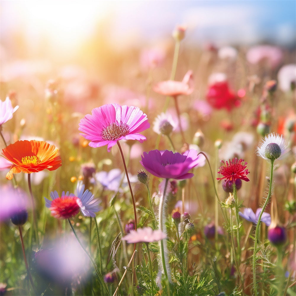 Flowers For Backdrops Enchanted Wildflower Meadow Sunshine Backdrop UK BRP12-570