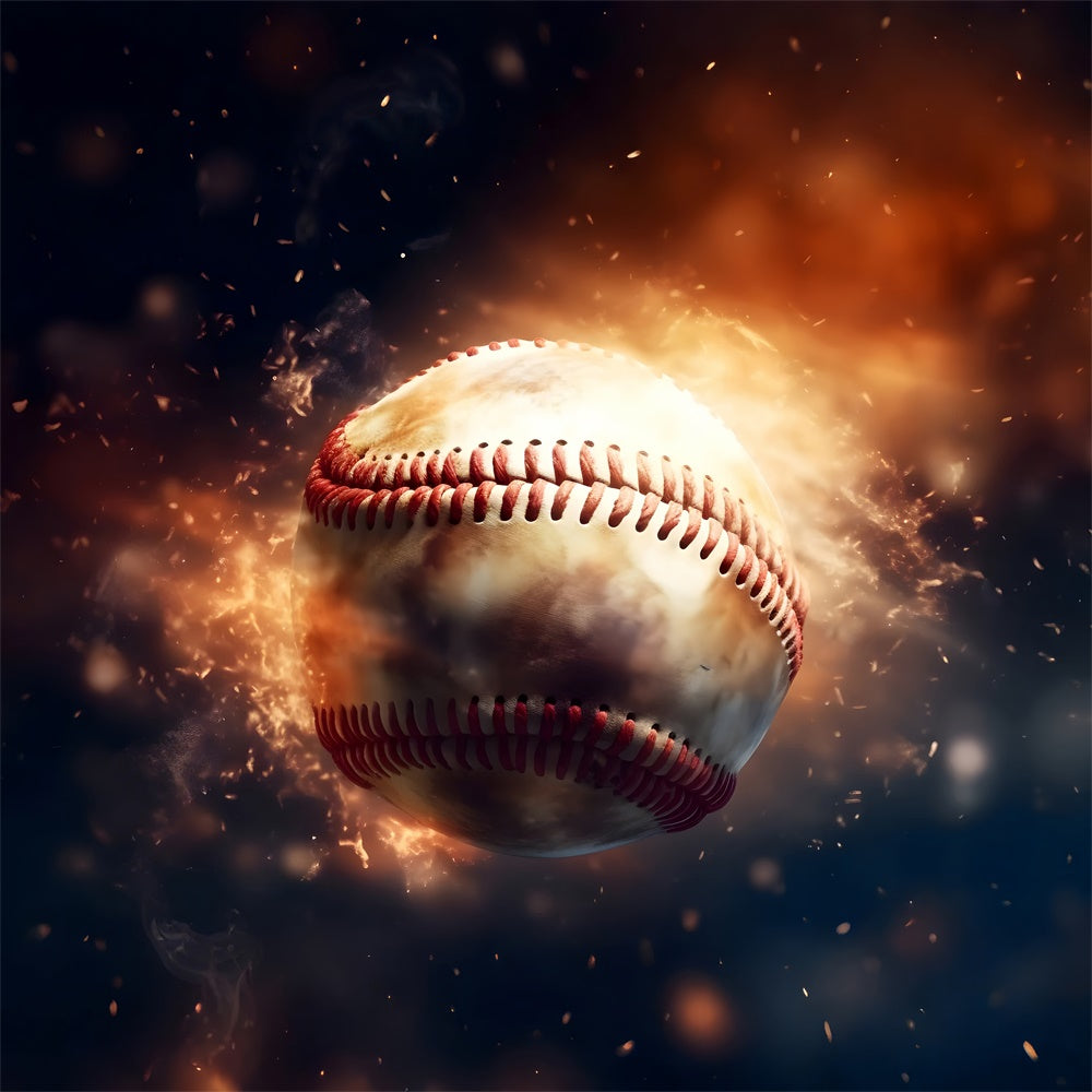 Sports Backdrop Ideas Flaming Baseball Photography Backdrop UK BRP12-573