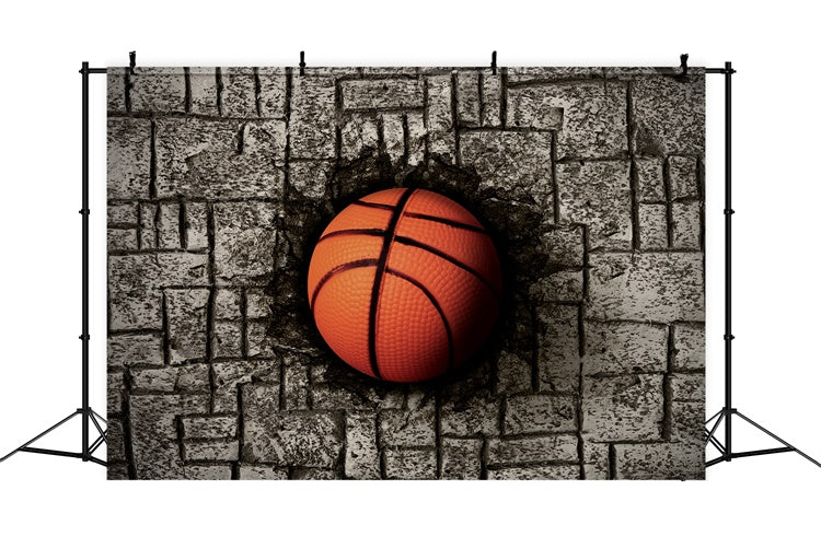 Sports Party Backdrop Basketball Wall Collision Photography Backdrop UK BRP12-574