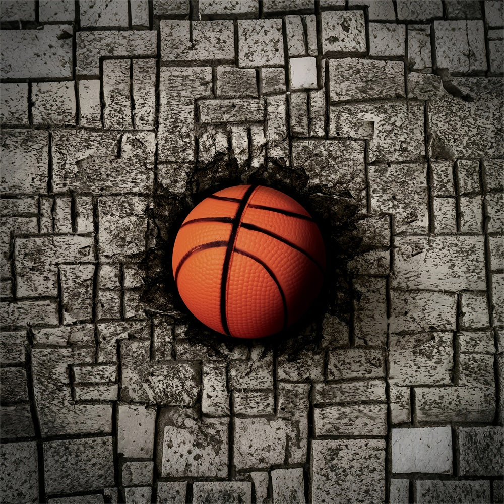 Sports Party Backdrop Basketball Wall Collision Photography Backdrop UK BRP12-574