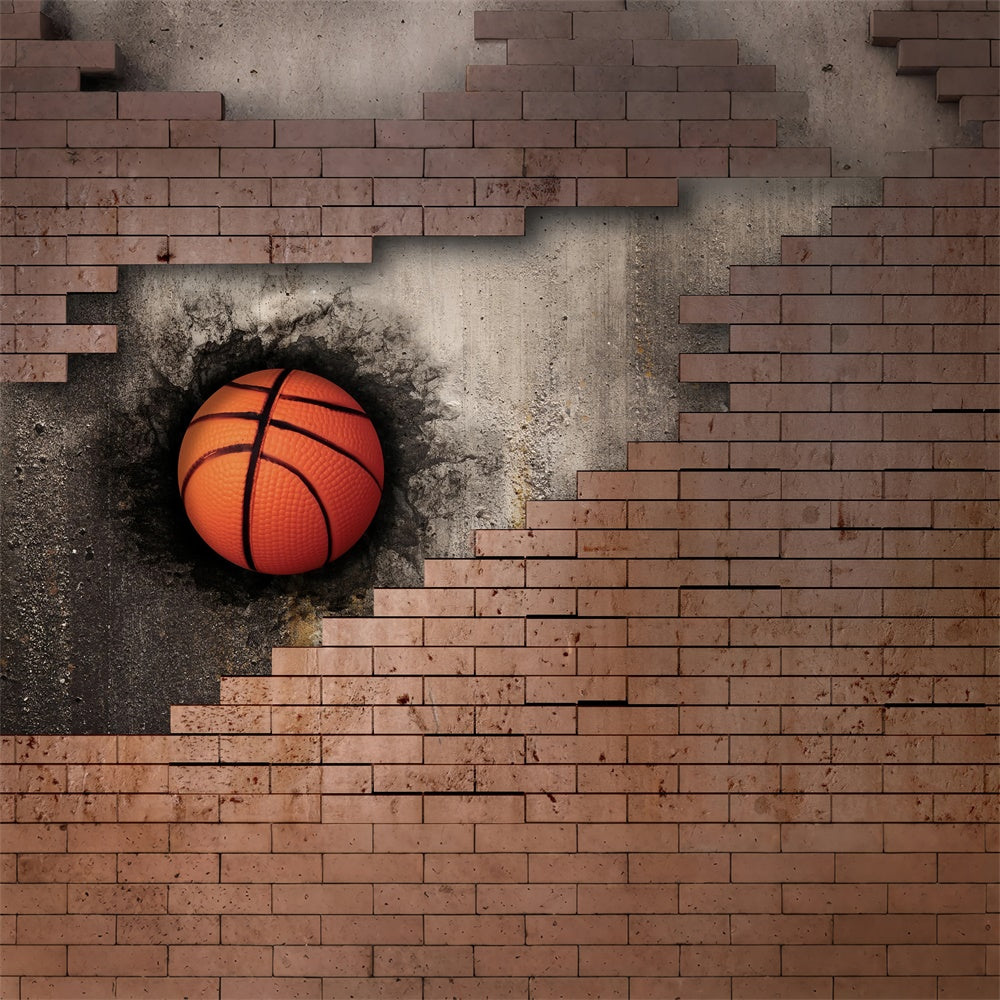 Sports Themed Backdrops Exploding Wall Basketball Game Backdrop UK BRP12-575