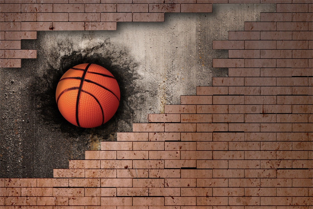 Sports Themed Backdrops Exploding Wall Basketball Game Backdrop UK BRP12-575