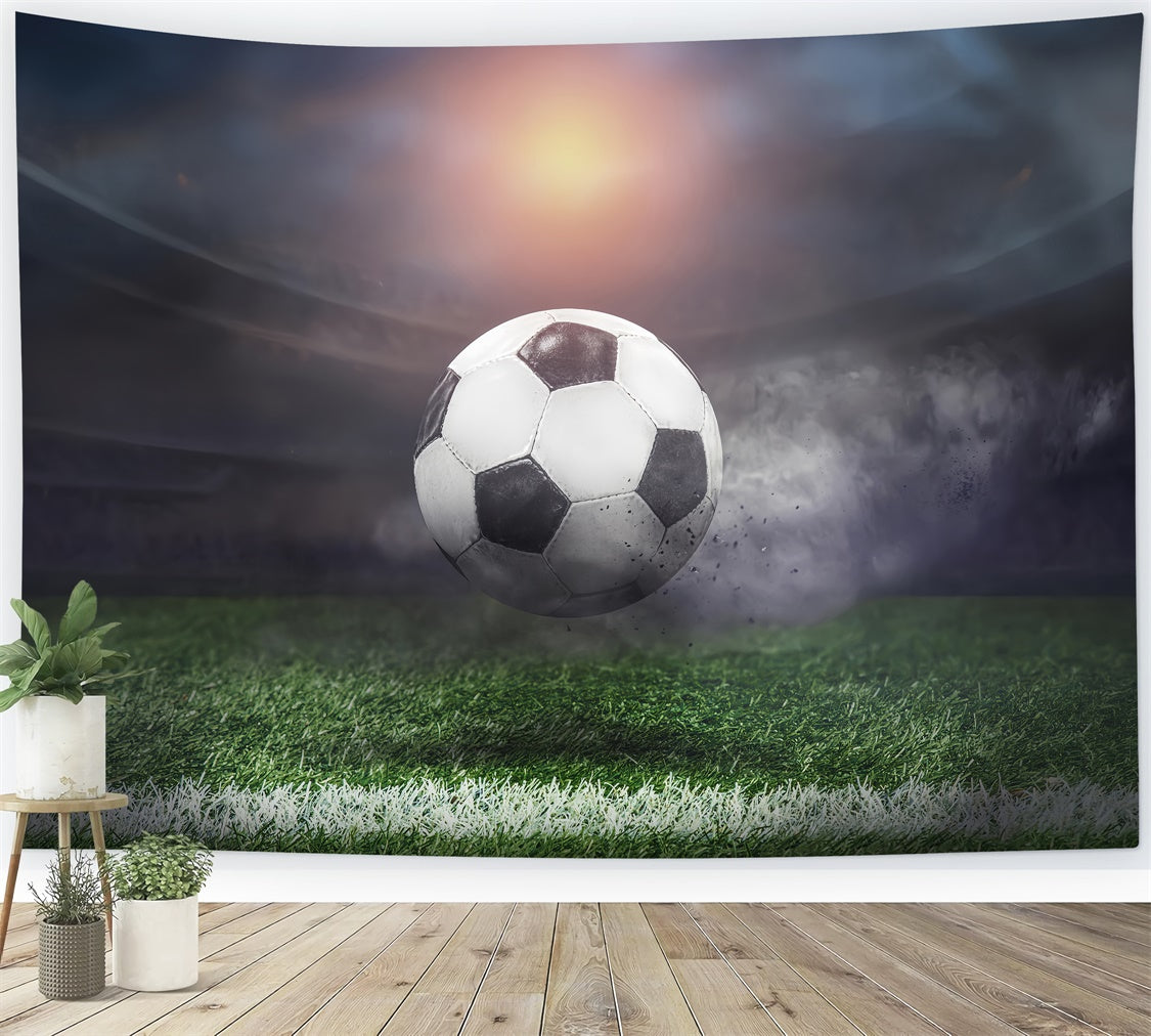 Sports Day Backdrop Flying Football Grass Debris Backdrop UK BRP12-580