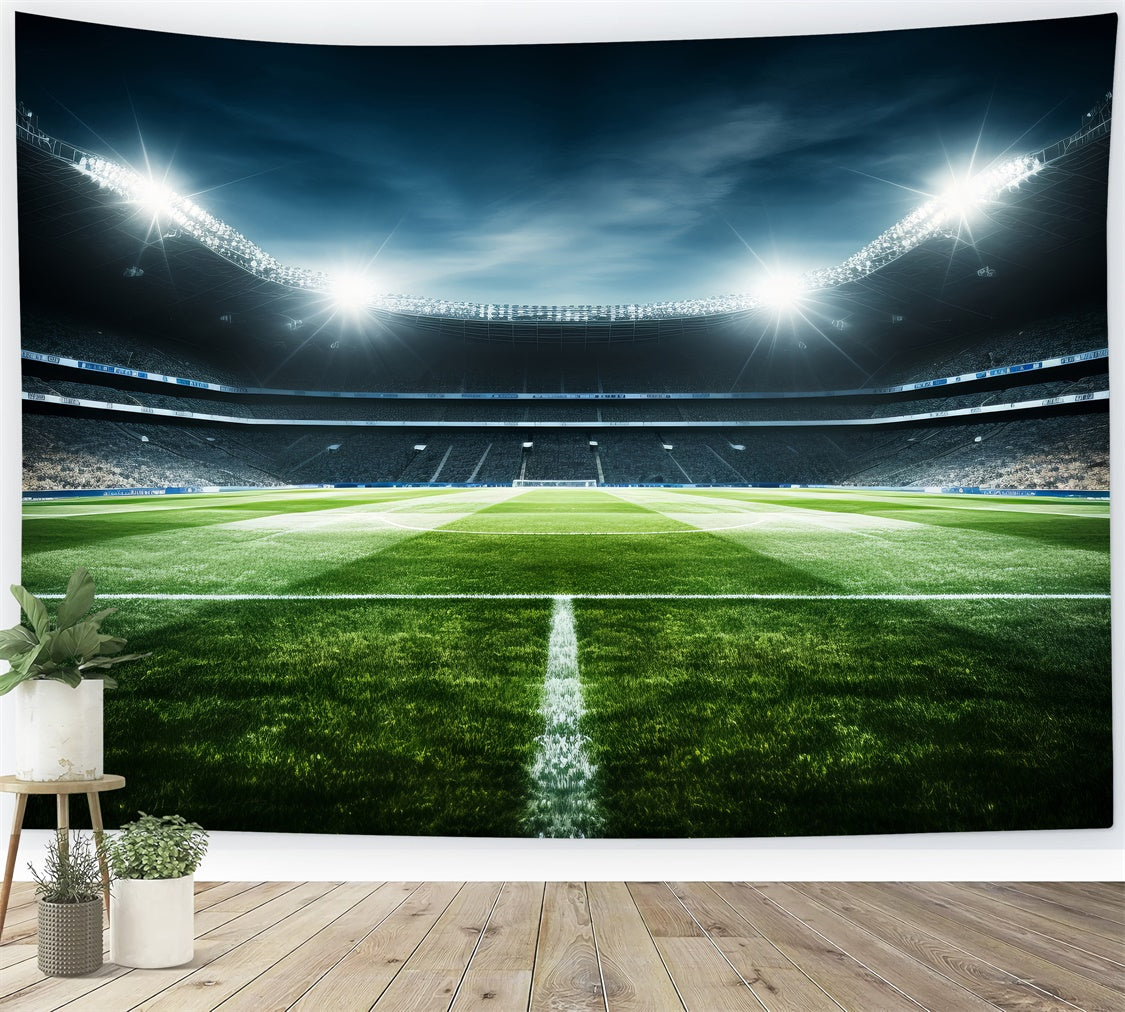 Sports Photography Backdrops Football Field Lights Backdrop UK BRP12-584