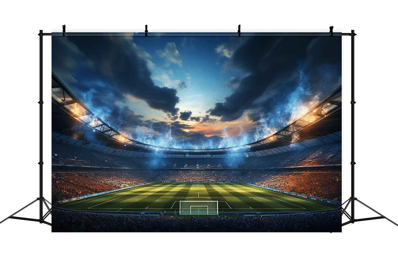 Sports Theme Backdrop Starry Night Soccer Stadium Backdrop UK BRP12-587