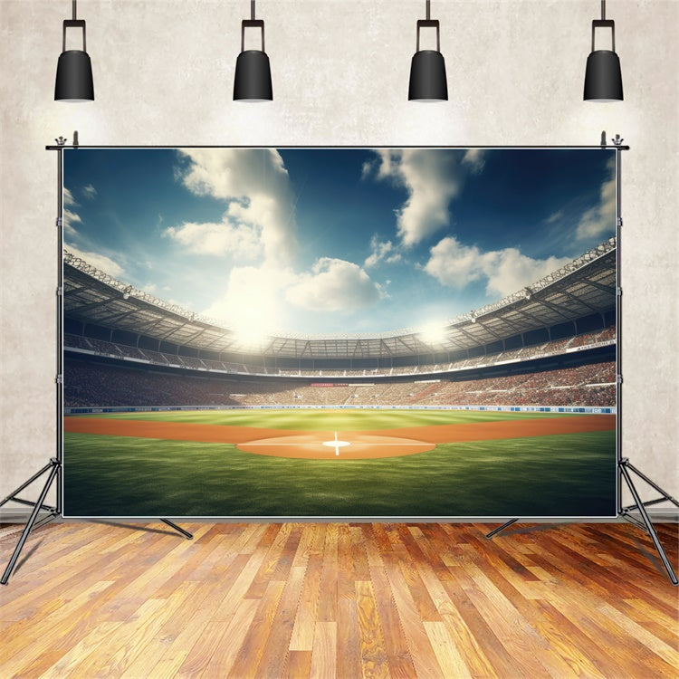 Backdrop Sports Baseball Court Diamond Blue Sky Backdrop UK BRP12-589