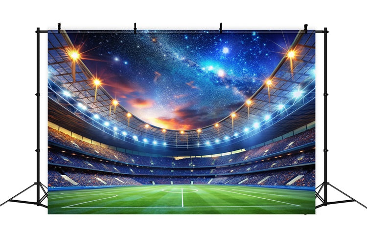 Sports Photo Backdrops Starry Football Field Event Backdrop UK BRP12-590