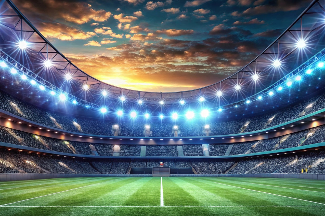 Sports Themed Backdrop Soccer Stadium Sunset Glow Backdrop UK BRP12-592