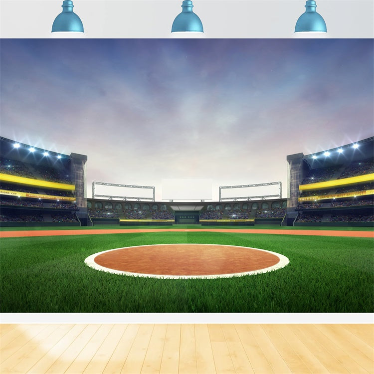 Sports Party Backdrop Baseball Stadium Celebration Scene Backdrop UK BRP12-594