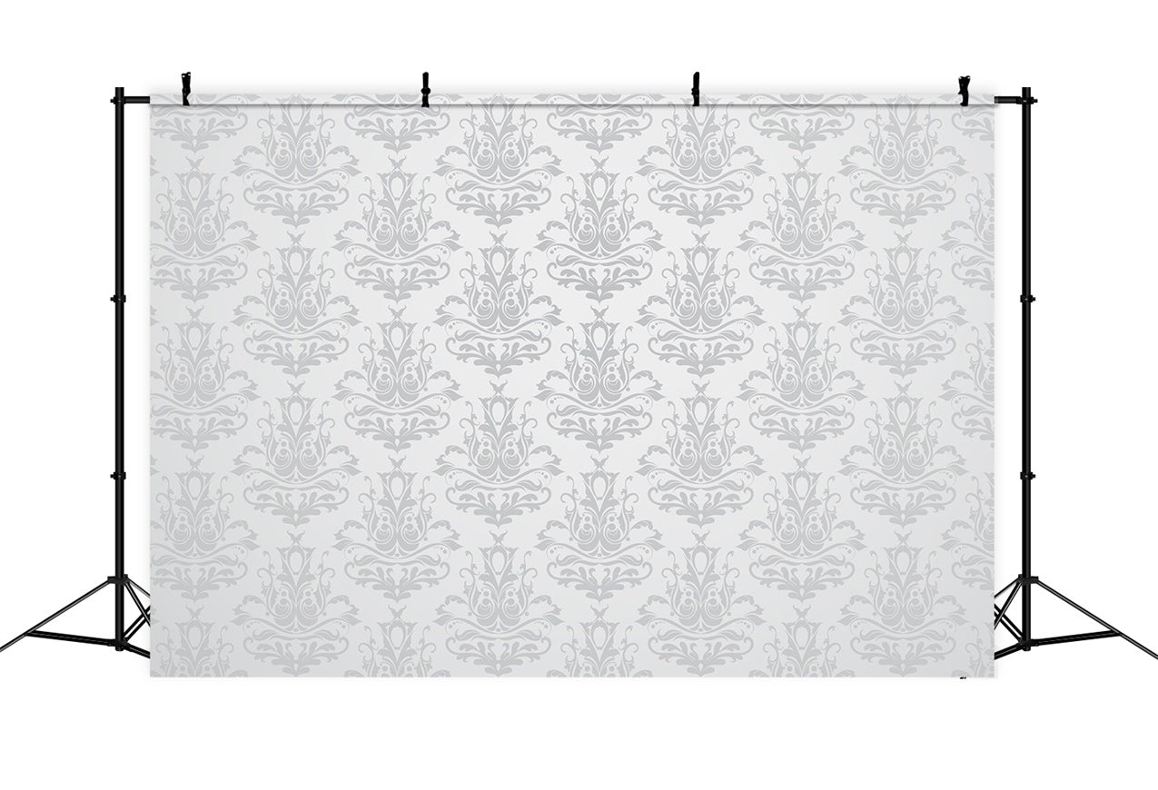 Photography Backdrops Damask Pale Gray Symmetrical Pattern Backdrop UK BRP12-598