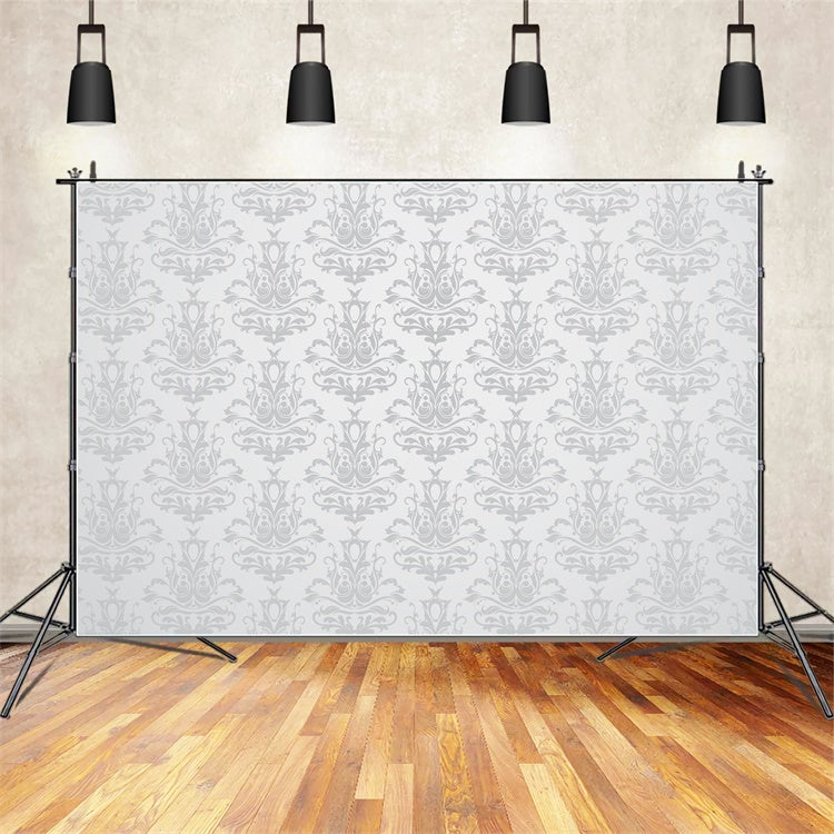 Photography Backdrops Damask Pale Gray Symmetrical Pattern Backdrop UK BRP12-598