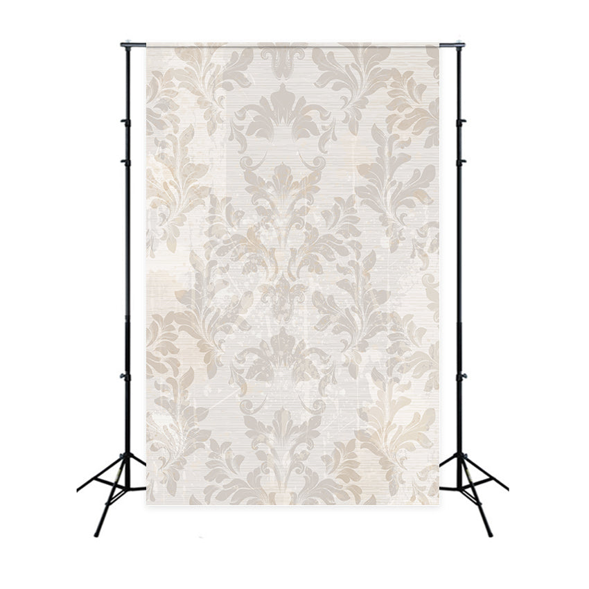 Damask Photo Backdrop Vintage Beige Intricate Pattern Backdrop UK BRP12-603