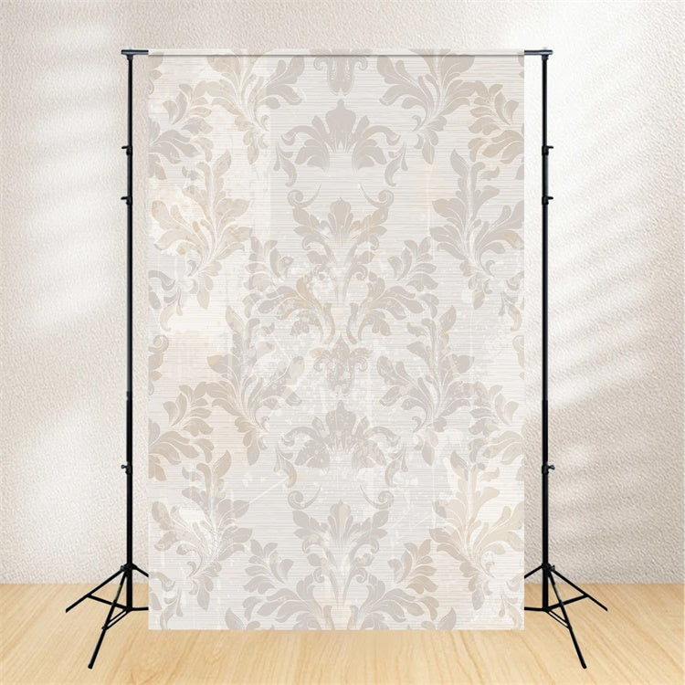 Damask Photo Backdrop Vintage Beige Intricate Pattern Backdrop UK BRP12-603