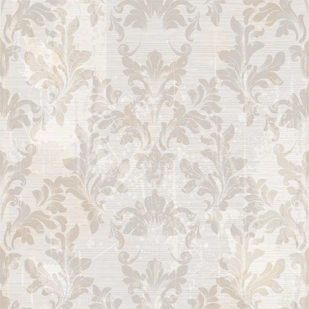 Damask Photo Backdrop Vintage Beige Intricate Pattern Backdrop UK BRP12-603