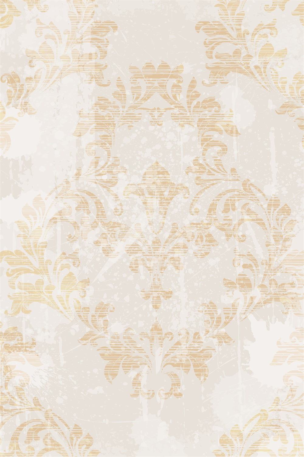 Damask Backdrop Distressed Beige Baroque Floral Pattern Backdrop UK BRP12-604