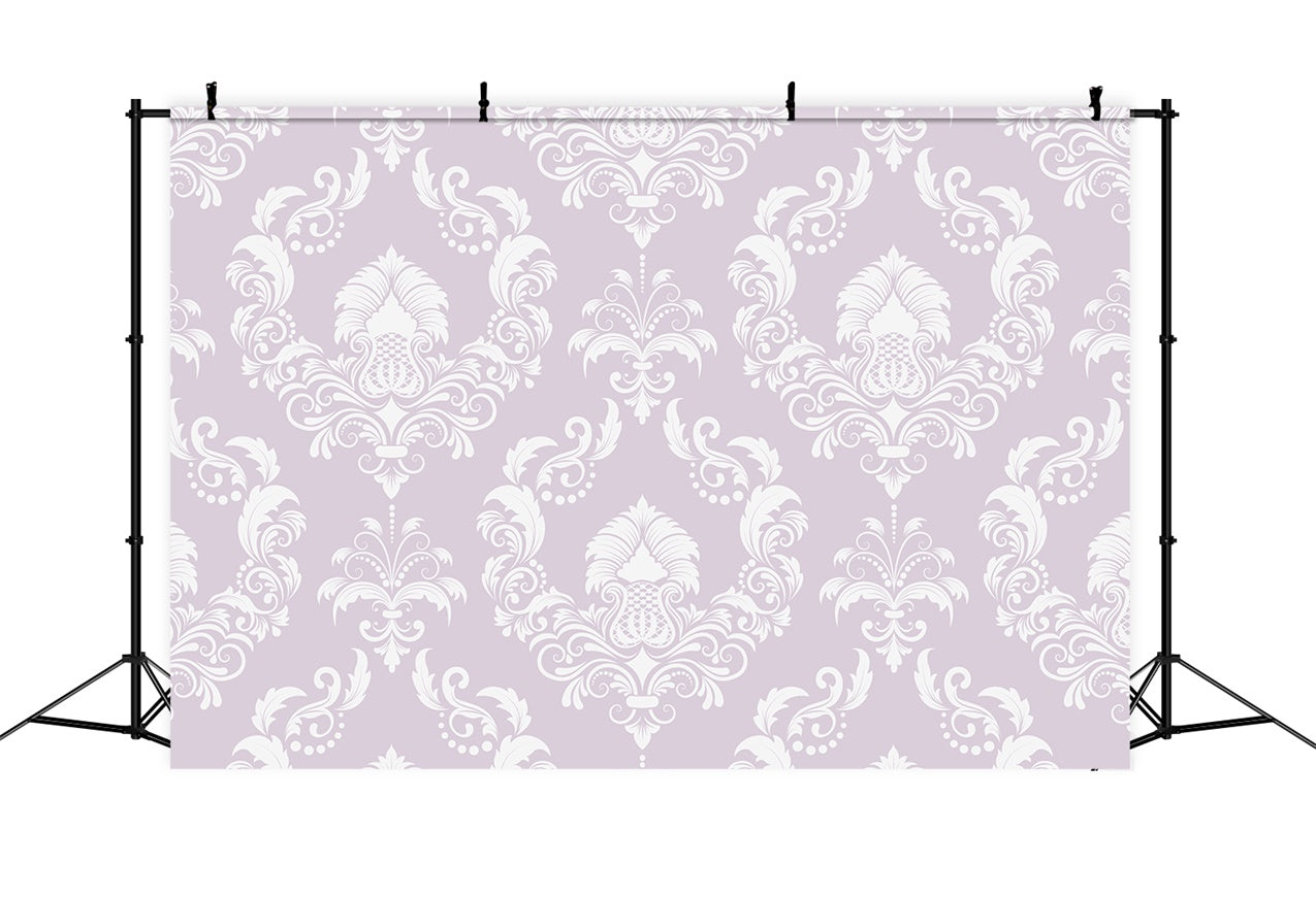 Damask Backdrop Photography Soft Lavender Floral Pattern Backdrop UK BRP12-606