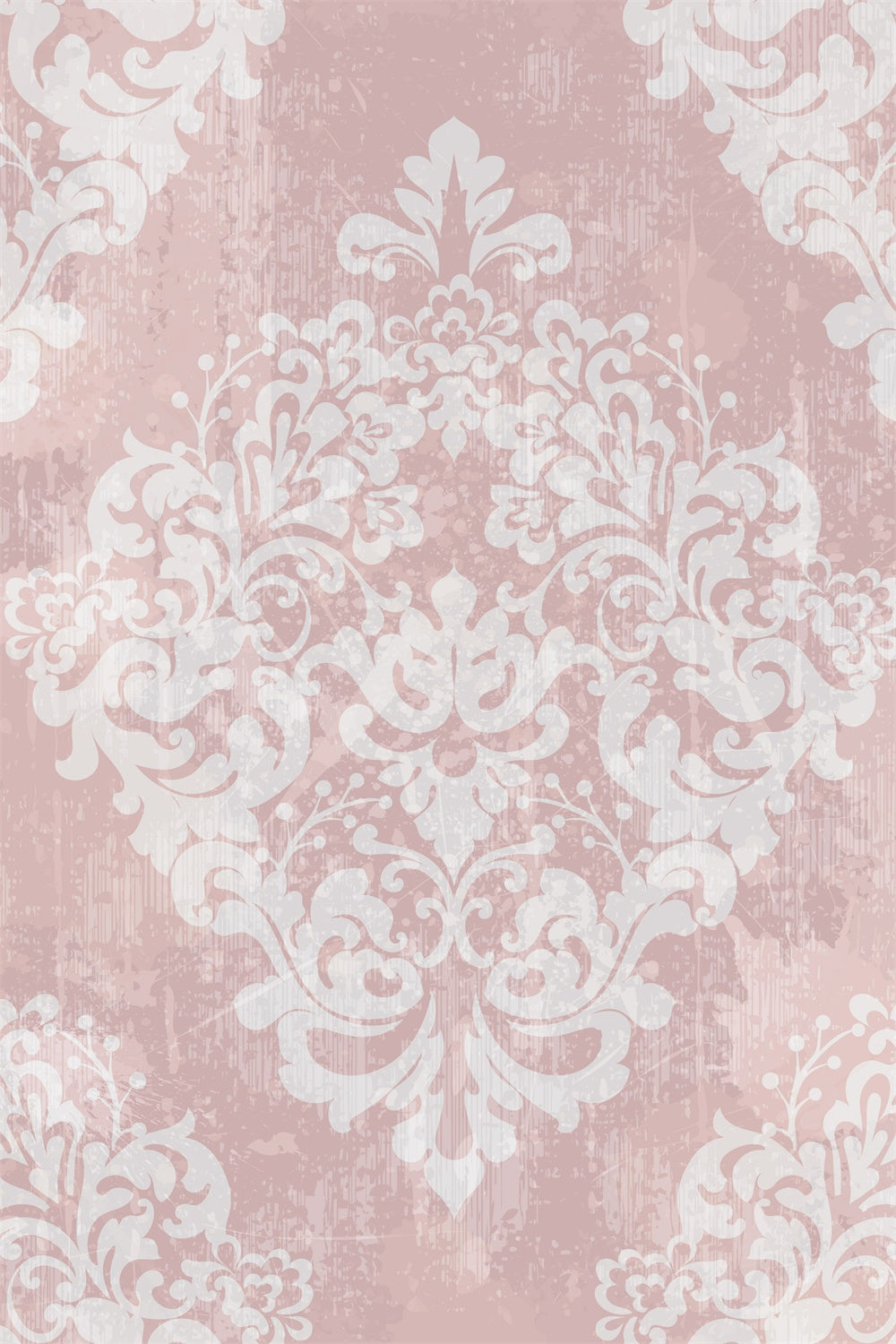 Damask Backdrop Light Pastel Pink Baroque Floral Backdrop UK BRP12-607