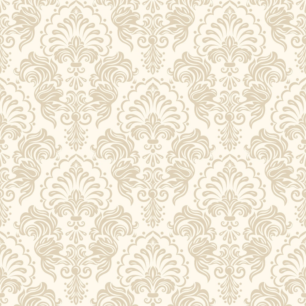 Damask Backdrop Creamy Beige Floral Decorative Backdrop UK BRP12-609