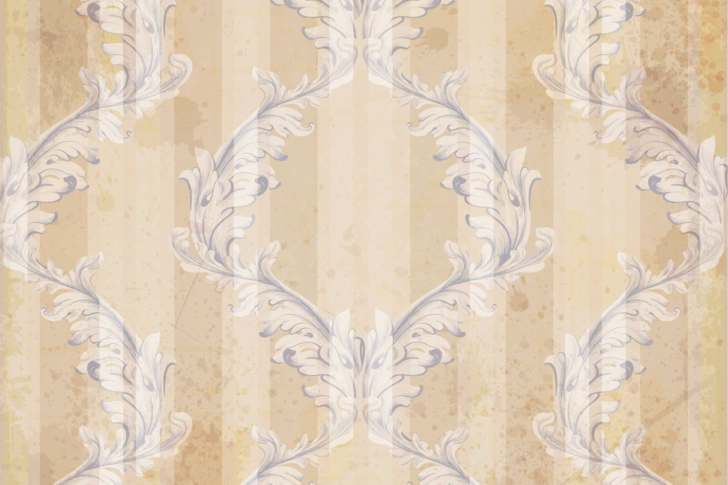 Damask Photo Backdrop Distressed Beige Floral Motif Backdrop UK BRP12-610