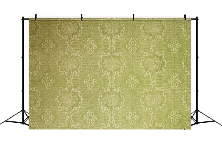 Damask Photography Backdrops Green Floral Medallion Backdrop UK BRP12-613