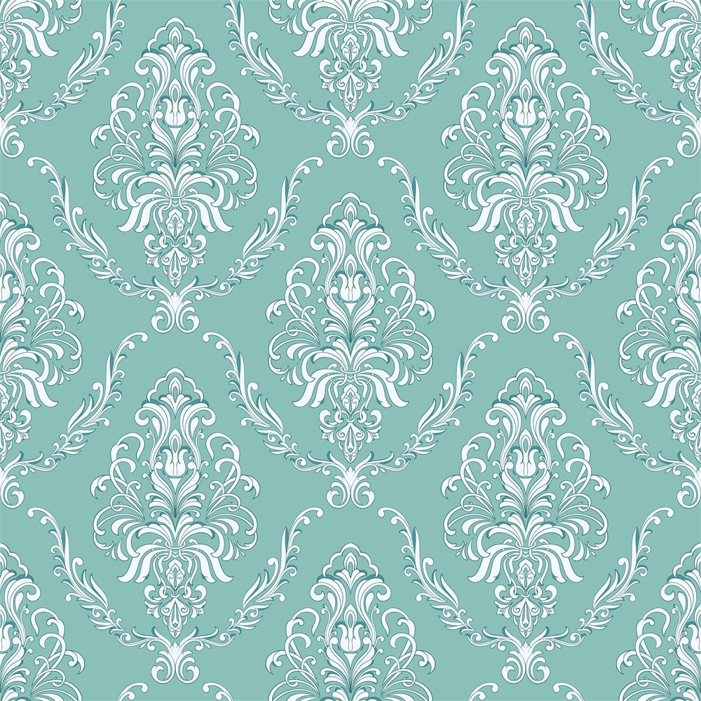 Damask Photo Backdrops Mint Green Floral Ornate Backdrop UK BRP12-617