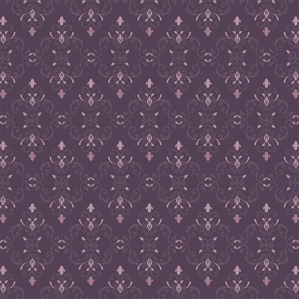 Damask Backdrops Regal Purple Baroque Pattern Backdrop UK BRP12-623