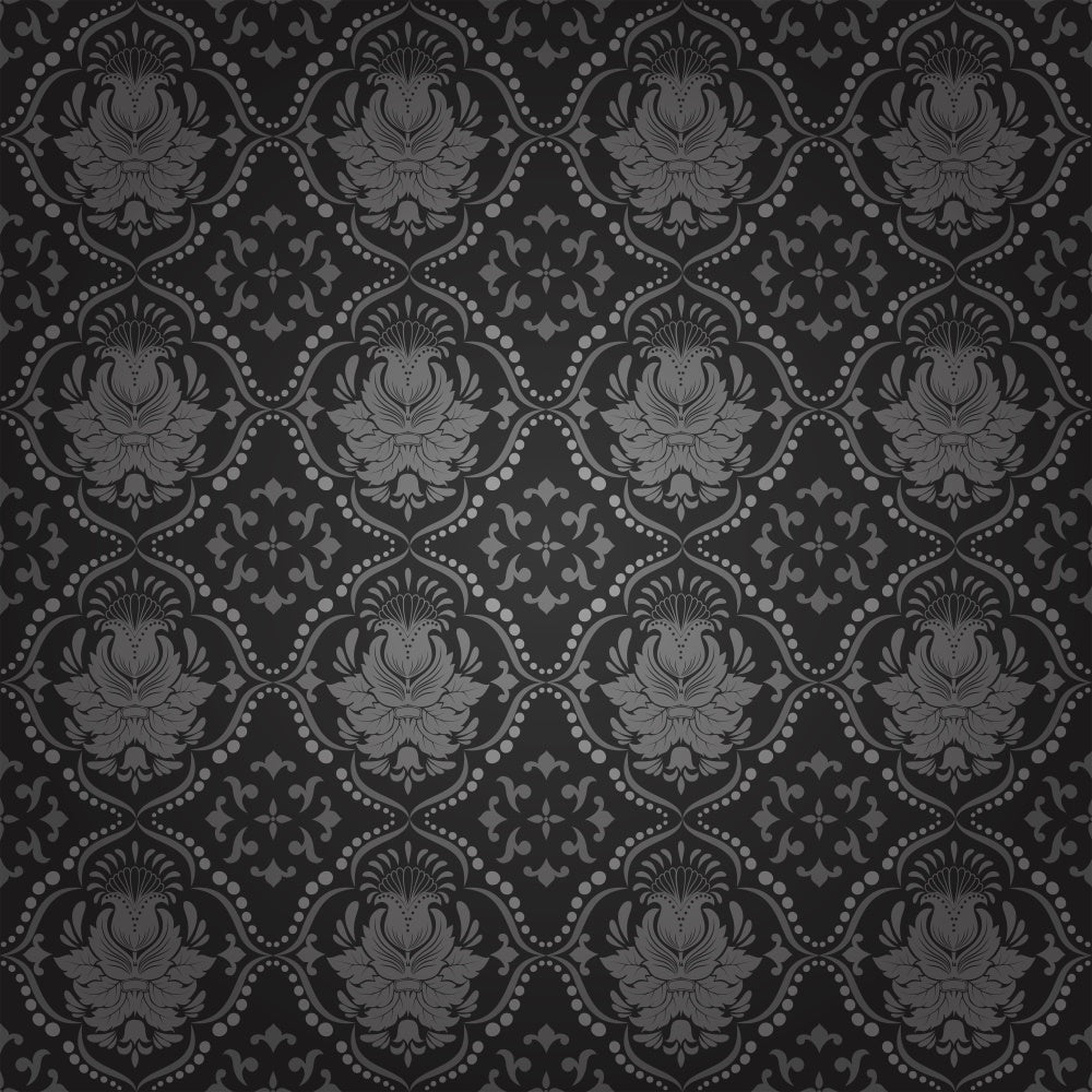 Damask Backdrop Gray Ornate Floral Pattern Backdrop UK BRP12-626