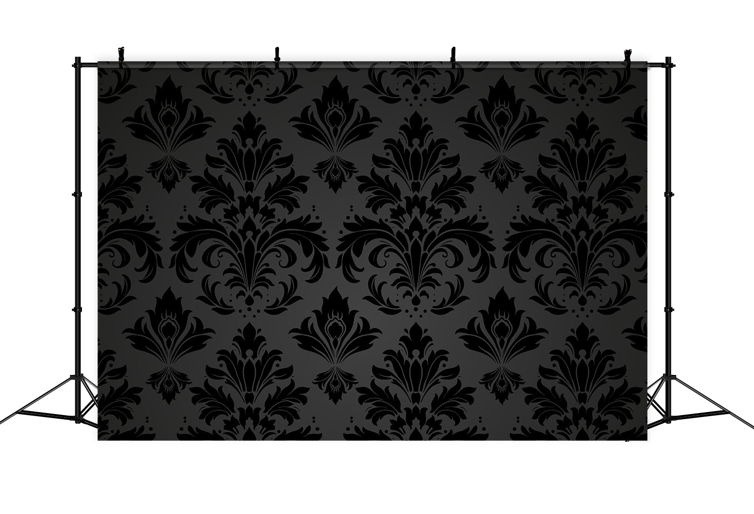 Damask Backdrops Luxurious Black Grey Floral Backdrop UK BRP12-628