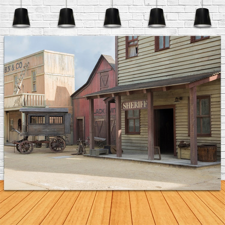 Architecture Backdrop Classic West Desert Town Backdrop UK BRP12-633