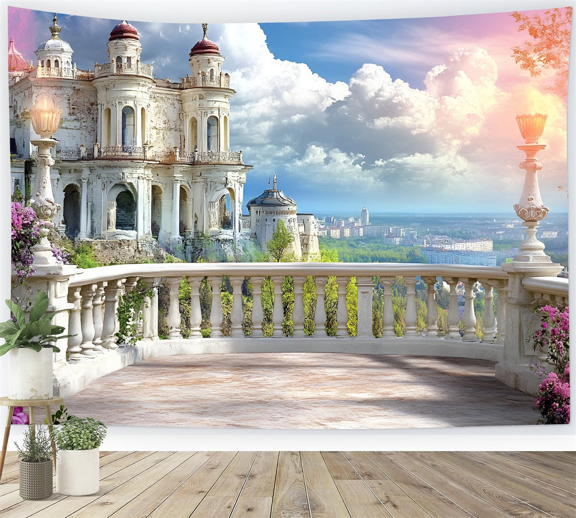 Architecture Backdrop Grand European Palace Balcony Backdrop UK BRP12-634