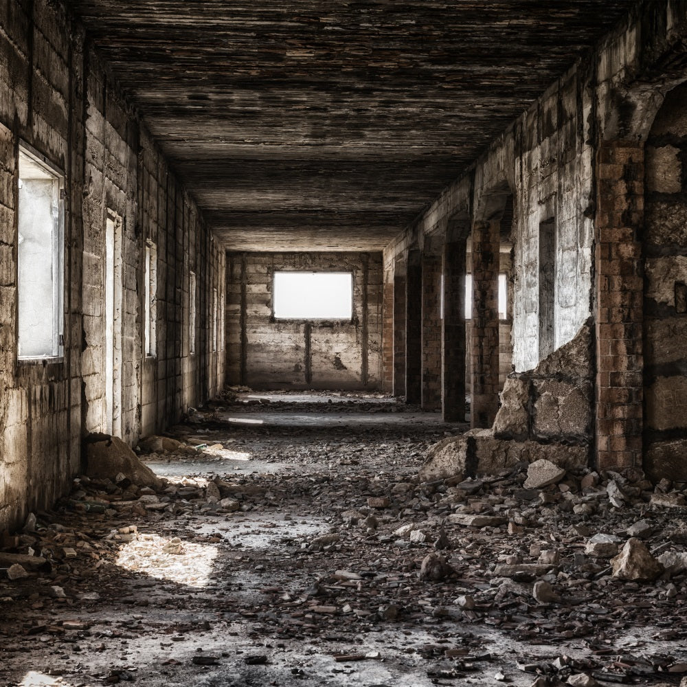 Architecture Backdrop Industrial Hallway Crumbling Walls Backdrop UK BRP12-637