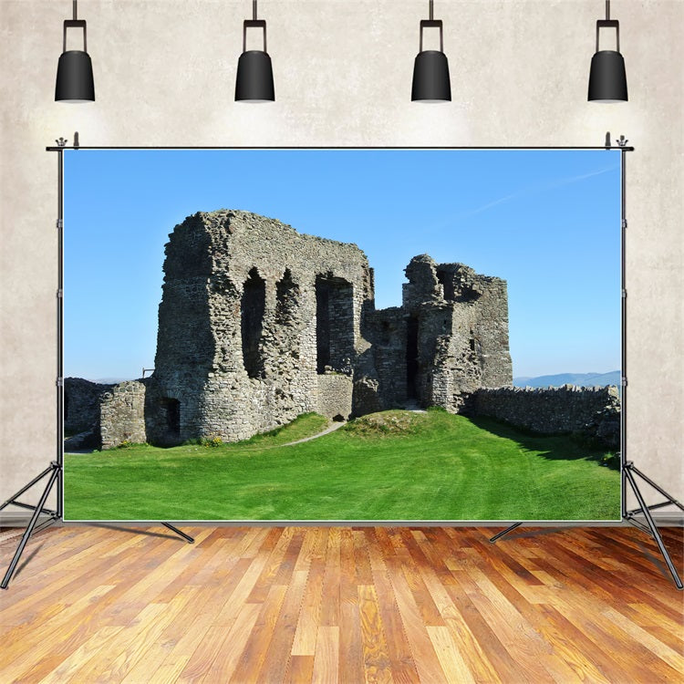 Architecture Backdrop Ancient Castle Ruins Sky Backdrop UK BRP12-643