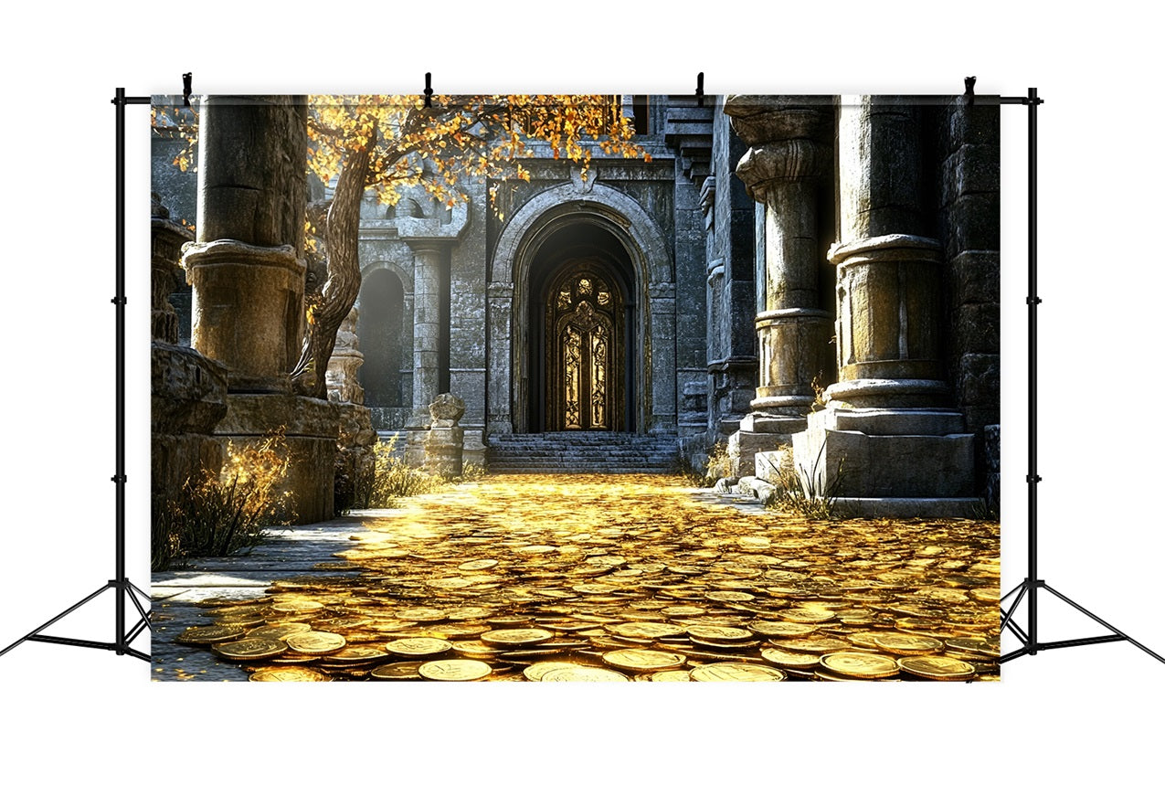 Architecture Backdrop Legendary Gold-Paved Royal Entrance Backdrop UK BRP12-653