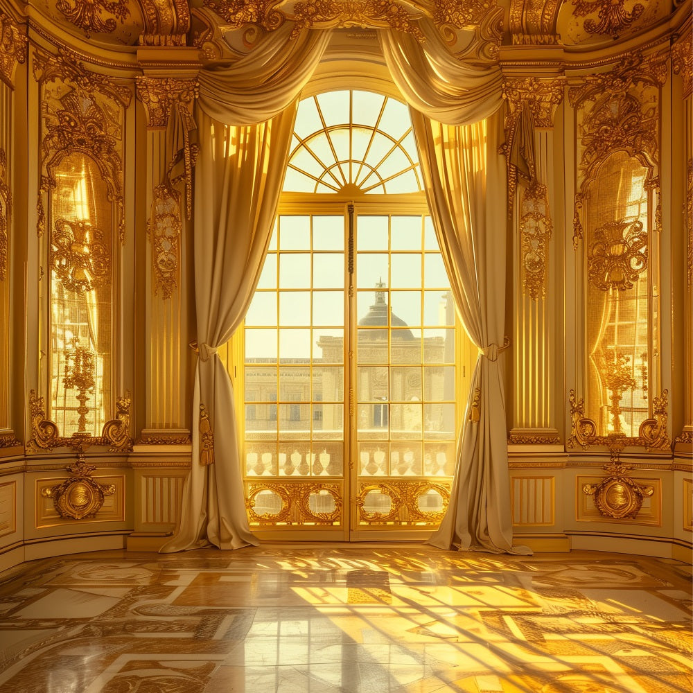 Architecture Backdrop Majestic Golden Palace Windows Backdrop UK BRP12-655