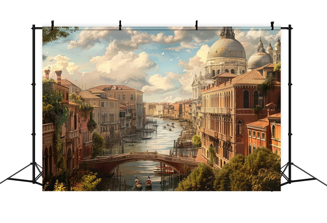 Architecture Backdrop Picturesque Venetian Canal Grand Backdrop UK BRP12-657